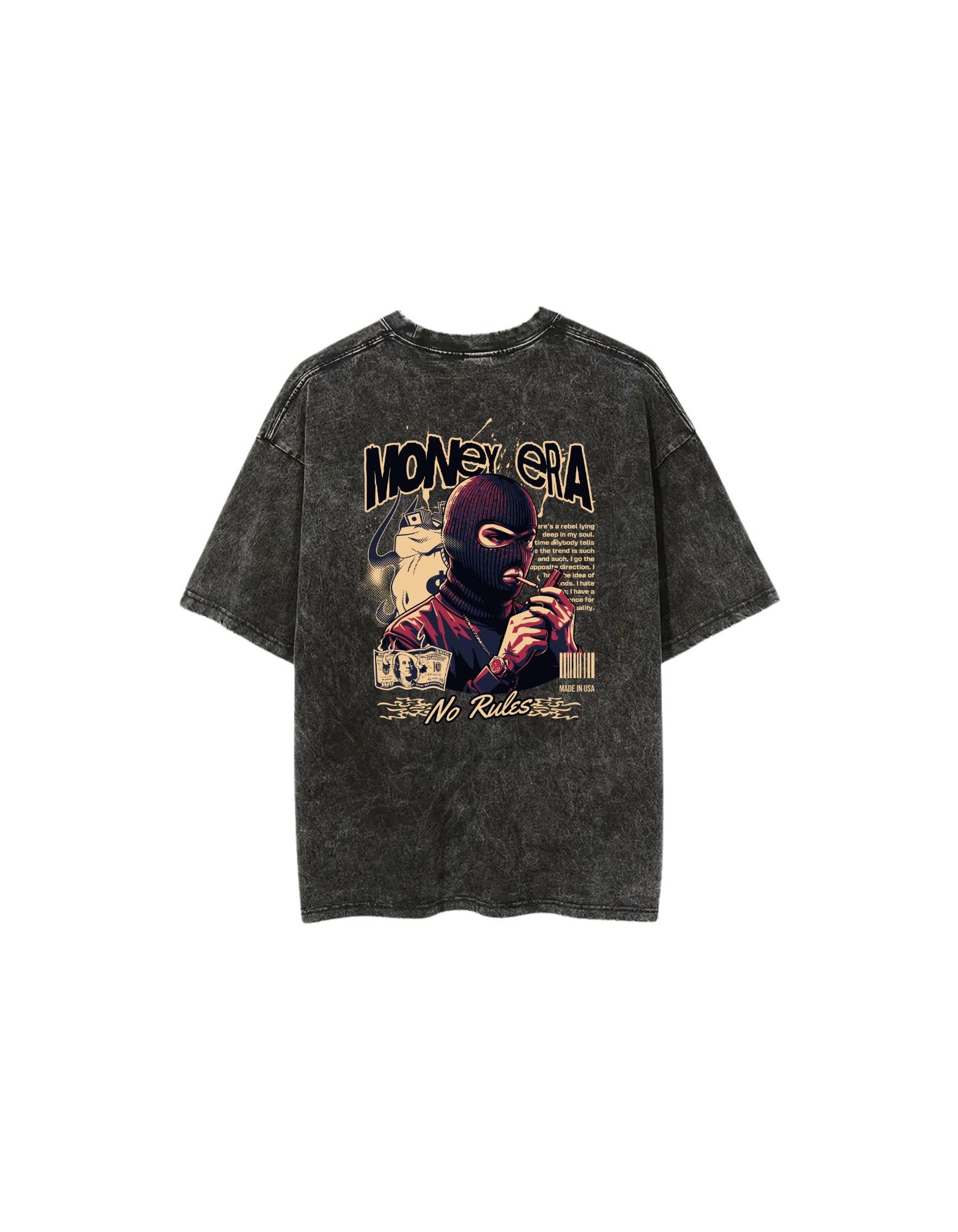money era oversized acid washed tee