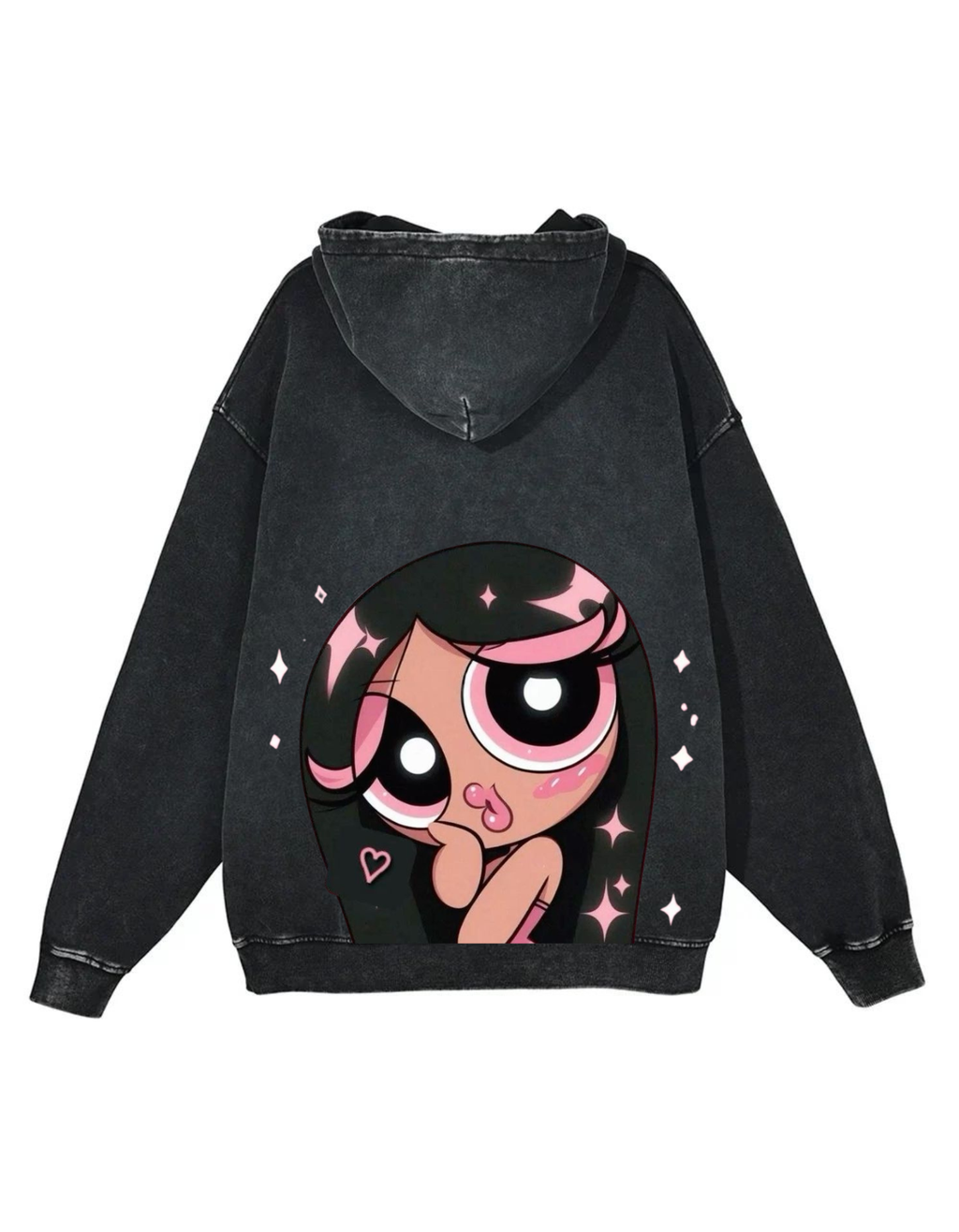 power puff acid wash hoodie