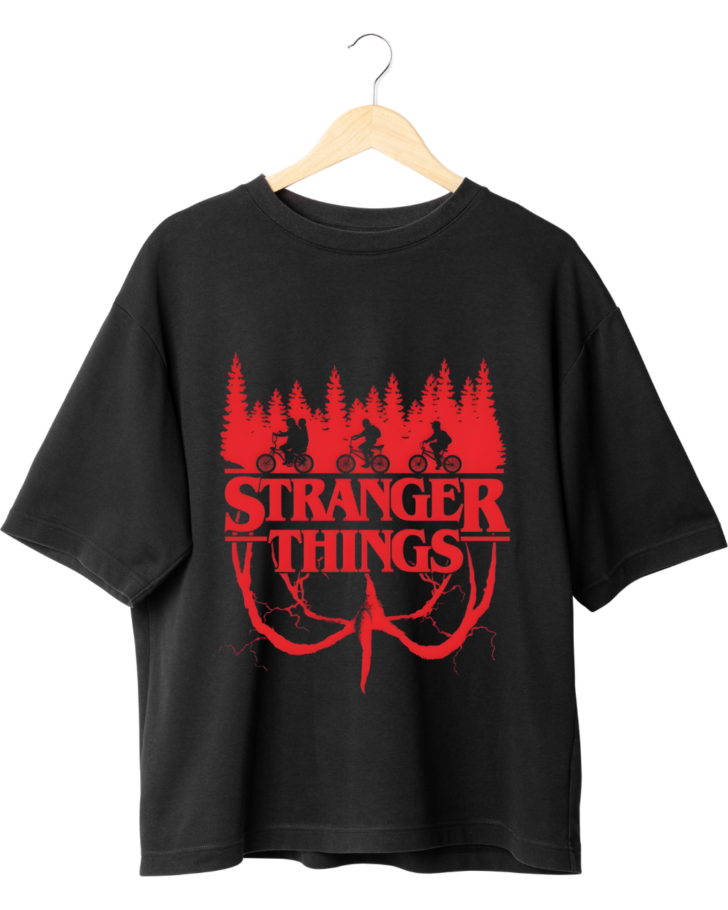stranger things bs oversized tee
