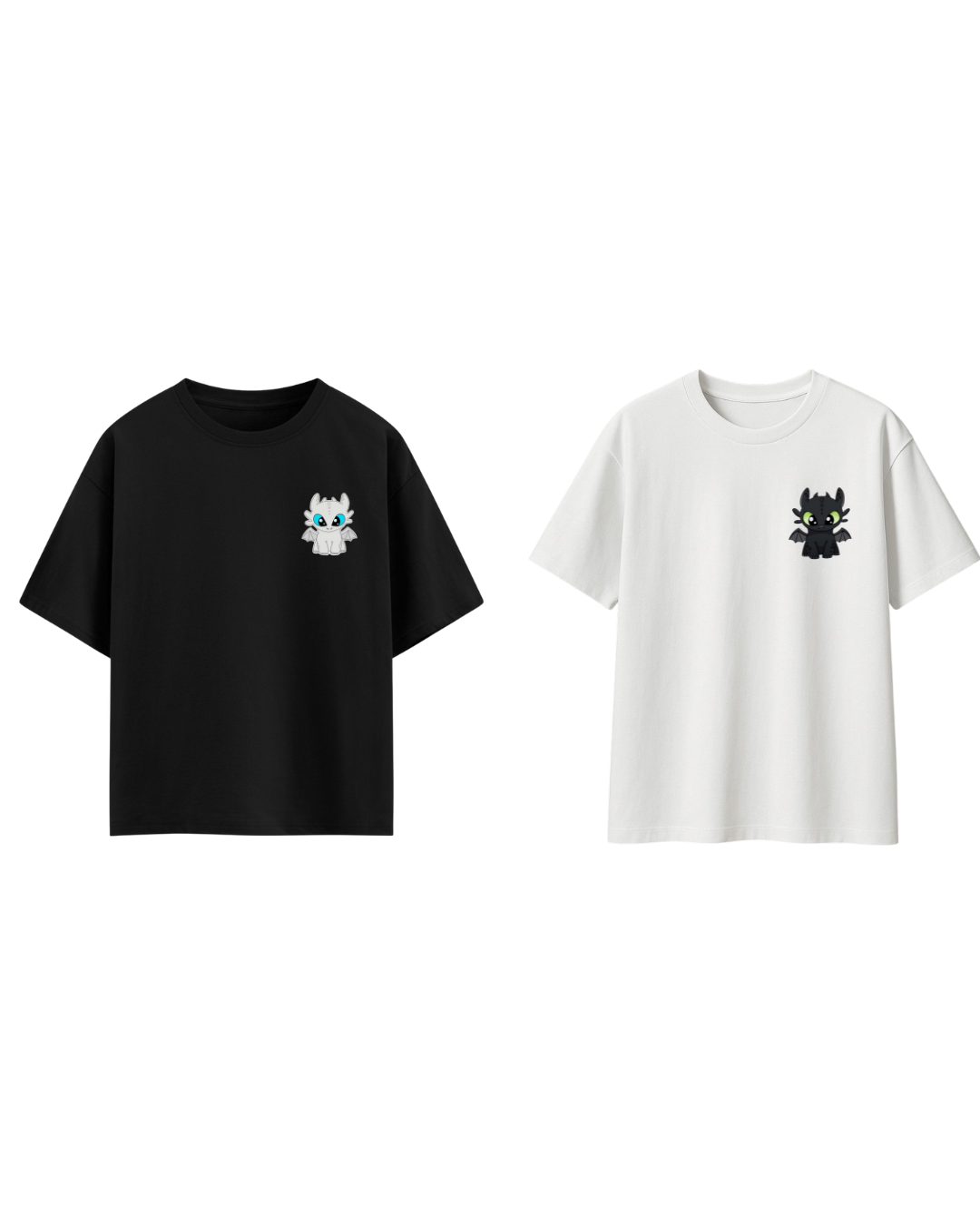 Night Fury couple Oversized Tee pack of 2