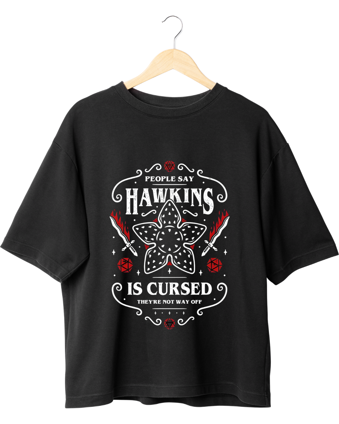 Hawikins stranger things oversized tee