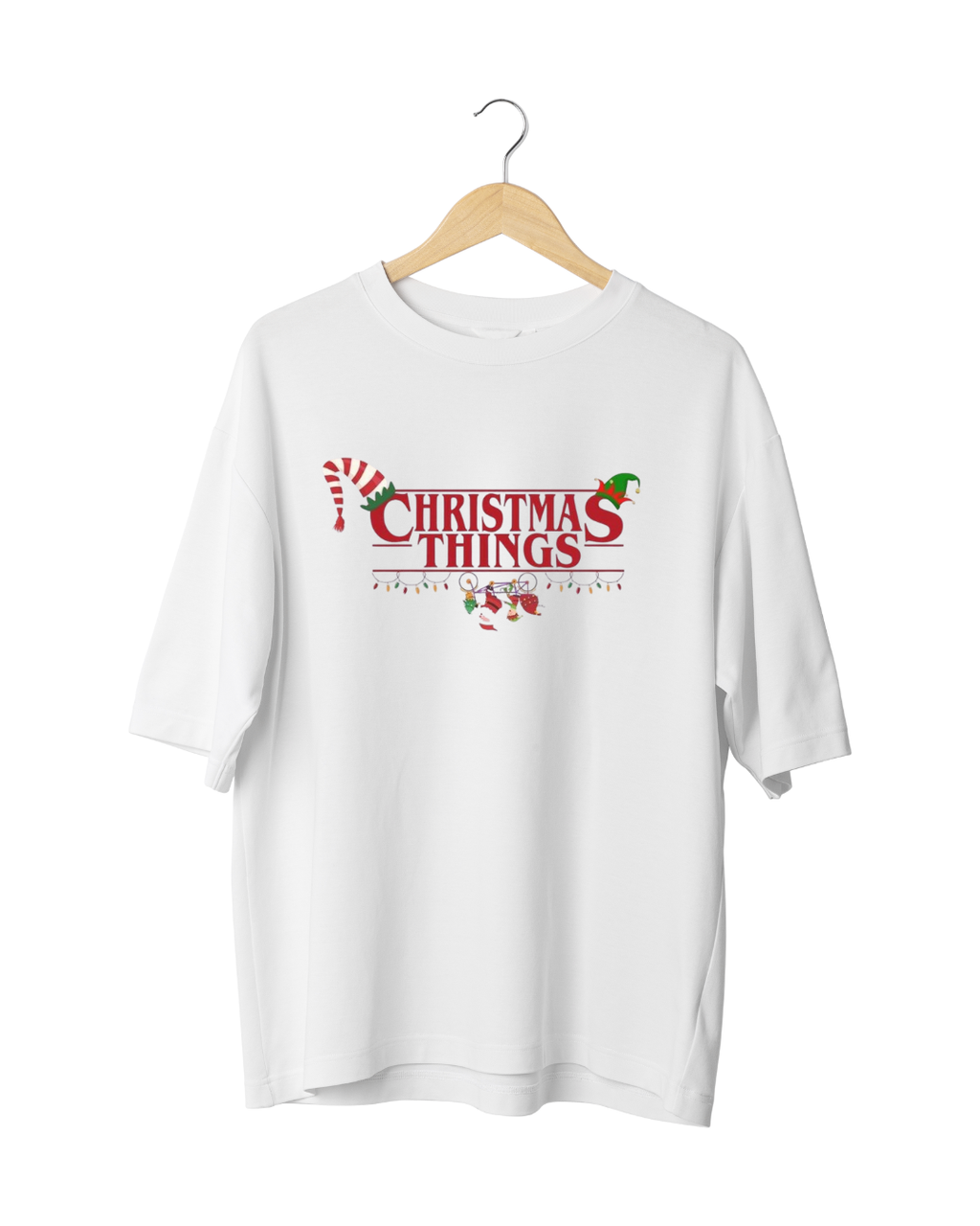 Stranger things xmas oversized tee