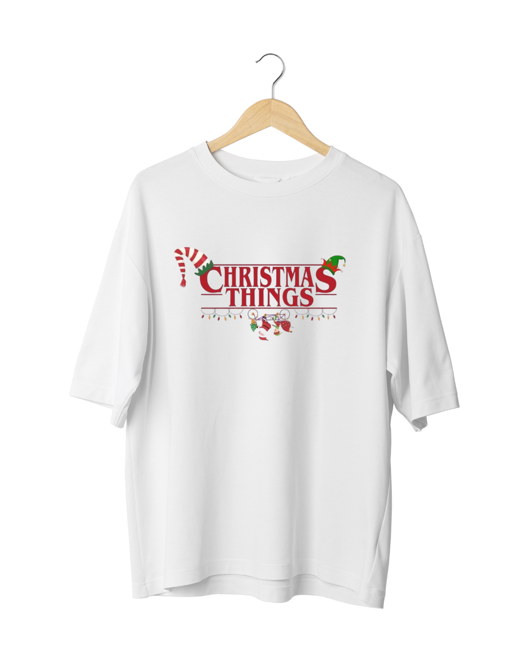 Stranger things xmas oversized tee