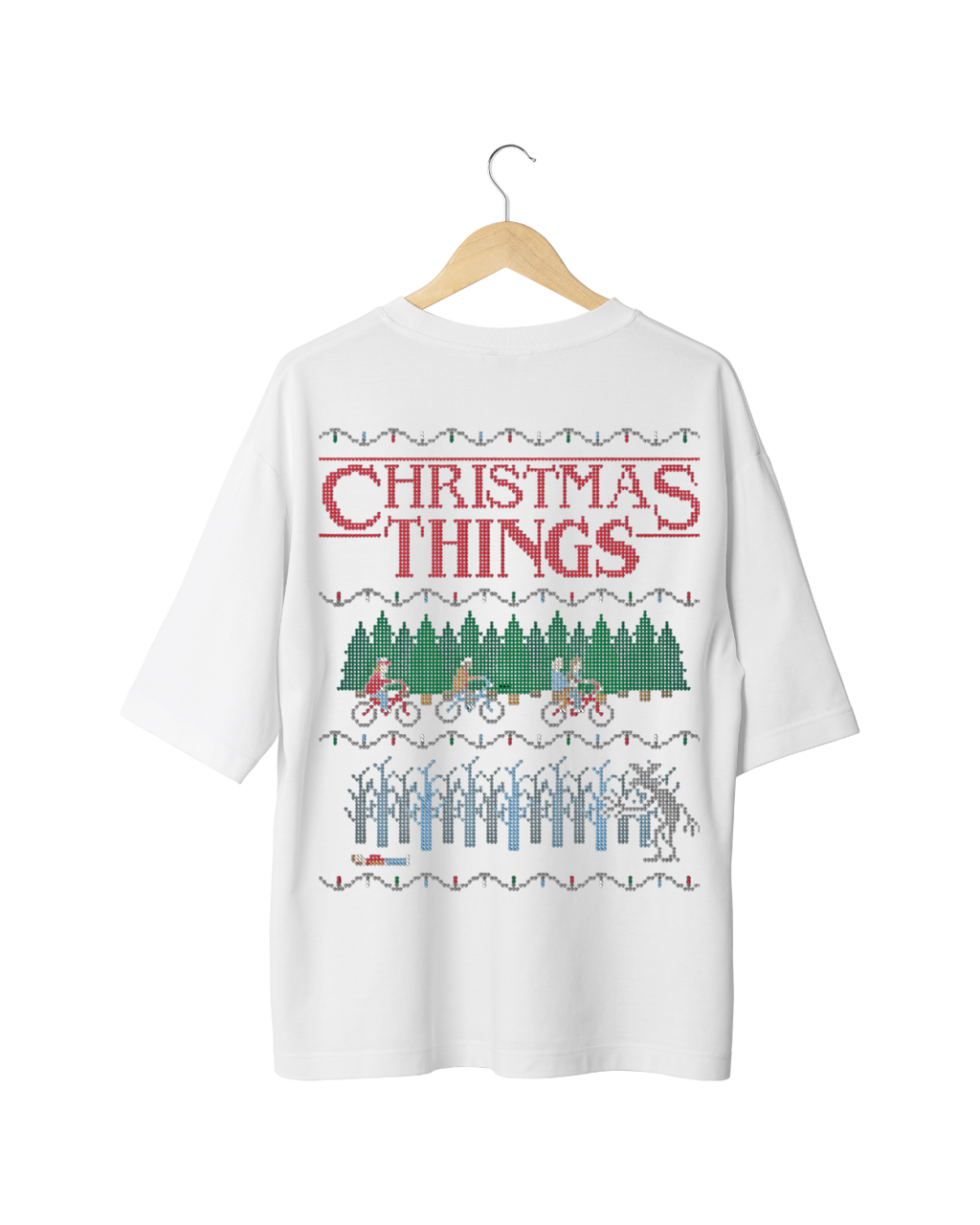 Stranger things xmas oversized tee