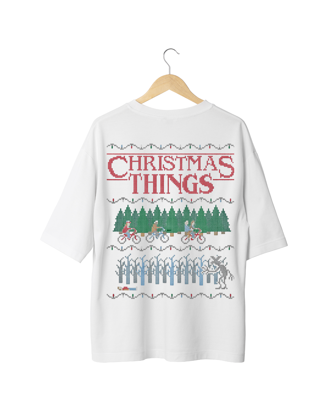 Stranger things xmas oversized tee