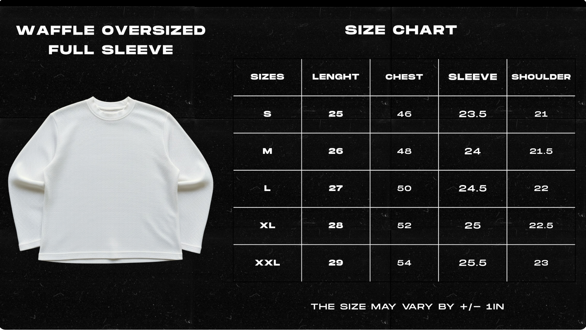 RESILIENT Waffle Knit oversized full sleeve