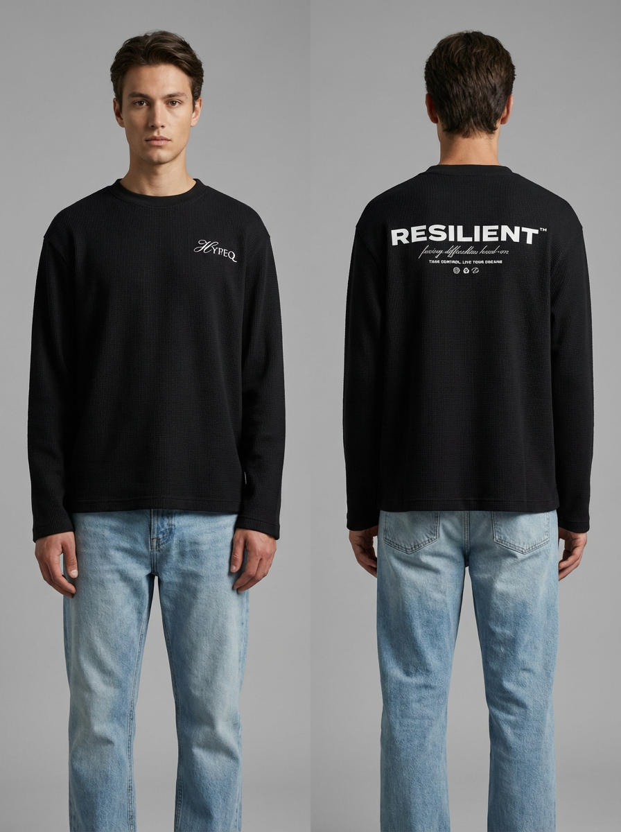 RESILIENT Waffle Knit oversized full sleeve