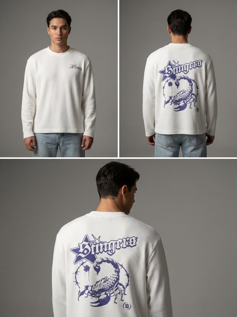 stinger Waffle Knit oversized full sleeve
