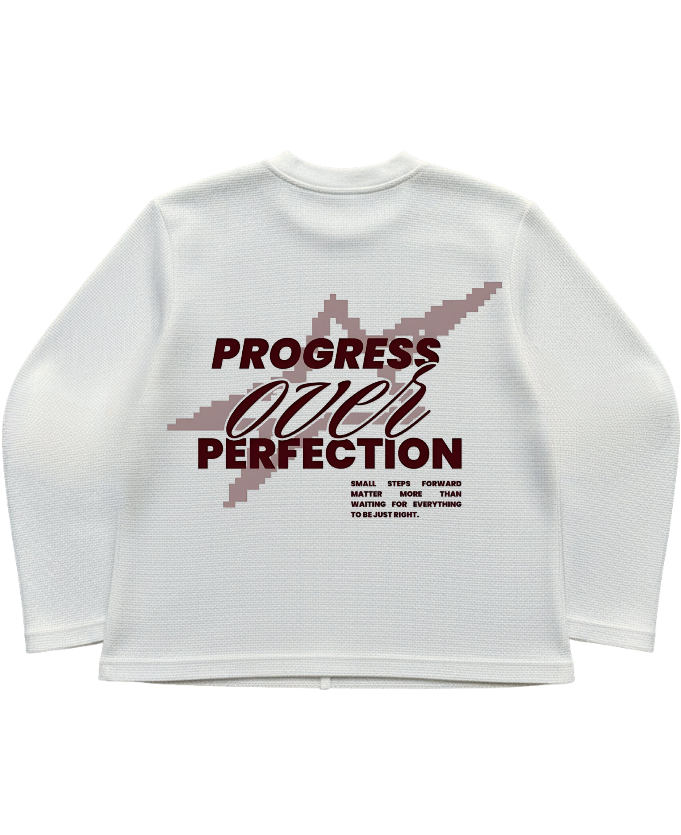 Off-white waffle knit oversized full-sleeve Back Design