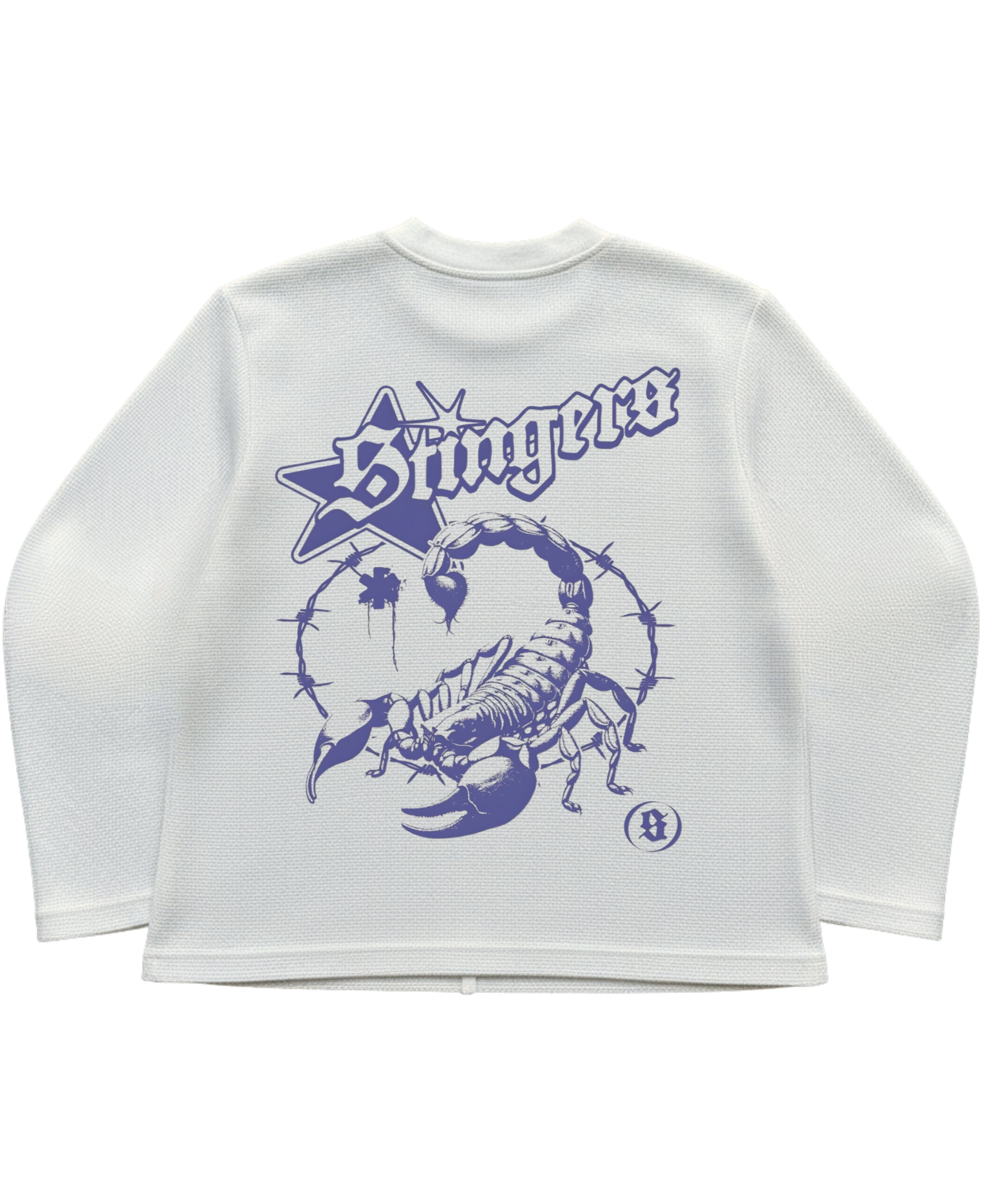 Off-white waffle knit oversized full-sleeve Back Design