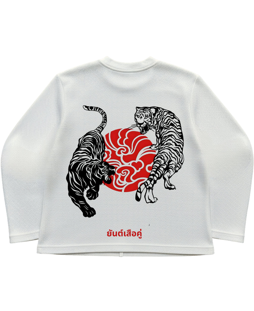 Off-white waffle knit oversized full-sleeve Back Design