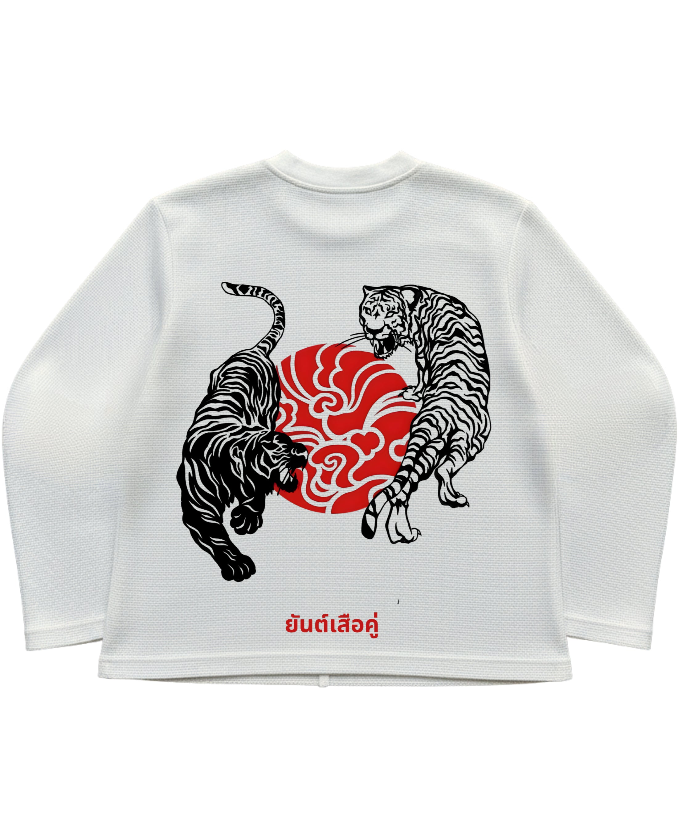 Off-white waffle knit oversized full-sleeve Back Design