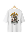 Floral skull oversized tee
